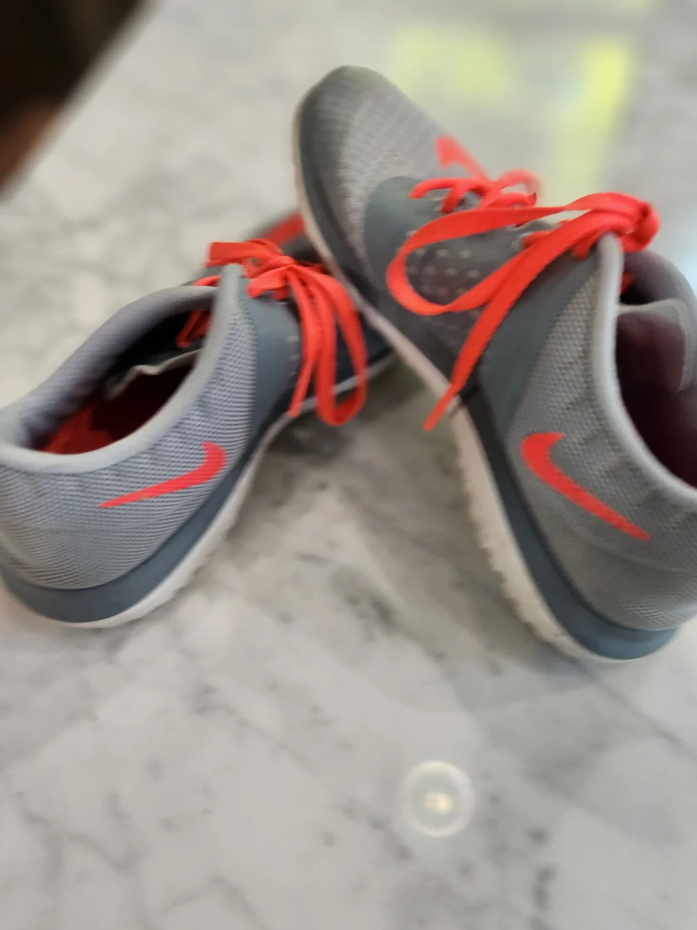 Nike Gray and Coral Athletic Sneakers, BARELY WORN, GOOD CONDITION.
